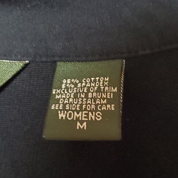 EDDIE Bauer Women's Black Mock Neck Stretchy Full Zip Sporty Jacket Medium - Picture 9 of 9